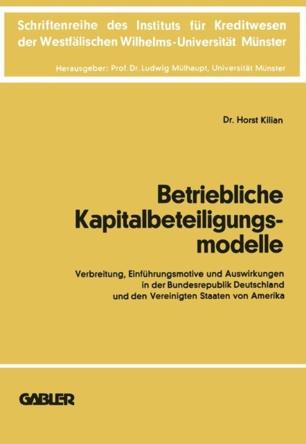 Horst Kilian - Betriebliche Kapitalbeteiligungsmodelle, E-bok
