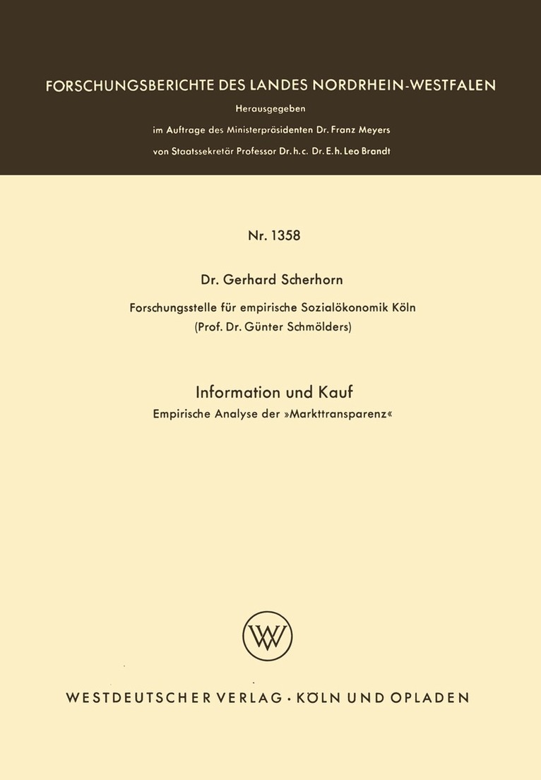 Gerhard Scherhorn - Information und Kauf, Häftad