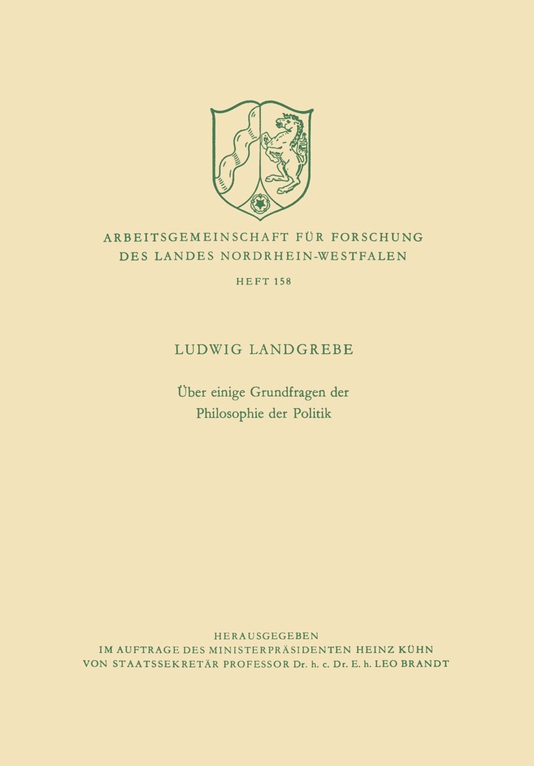 Über einige Grundfragen der Philosophie der Politik