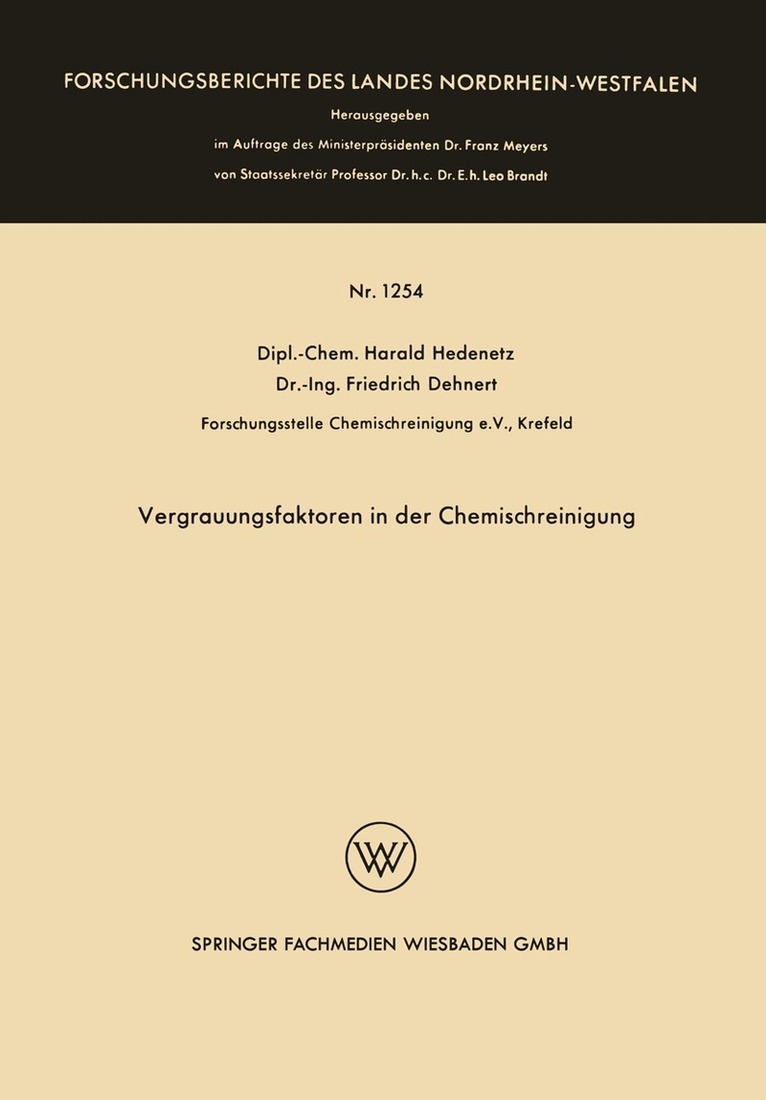 Harald Hedenetz - Vergrauungsfaktoren in der Chemischreinigung, Häftad