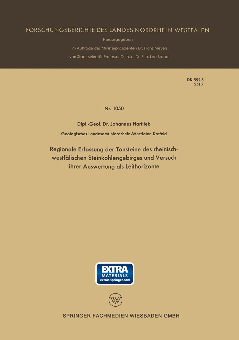 Johannes Hartlieb - Regionale Erfassung der Tonsteine des rheinisch-westfälischen Steinkohlengebirges und Versuch ihrer Auswertung als Leithorizonte, Häftad