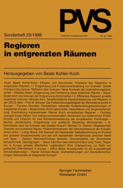 Beate Kohler-Koch - Regieren in entgrenzten Räumen, E-bok