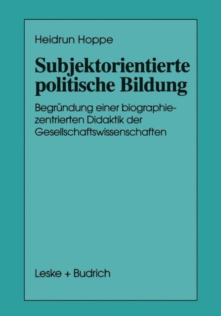 Heidrun Hoppe - Subjektorientierte politische Bildung, E-bok