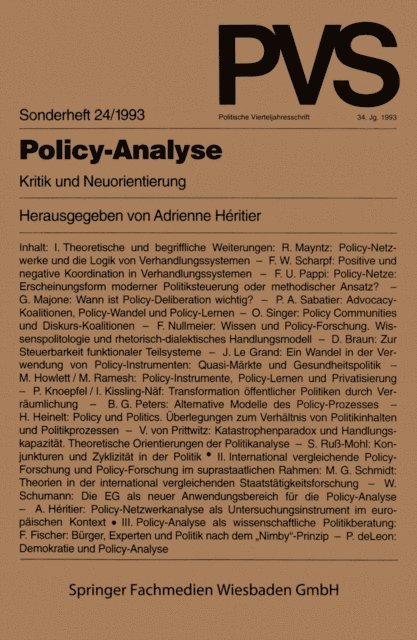 Adrienne Heritier - Policy-Analyse, E-bok