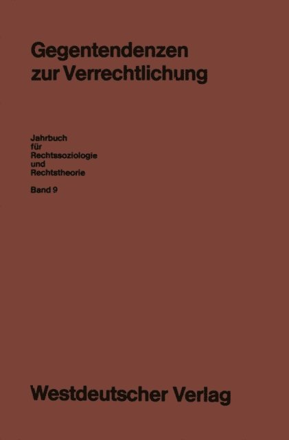 Rudiger Voigt - Gegentendenzen zur Verrechtlichung, E-bok