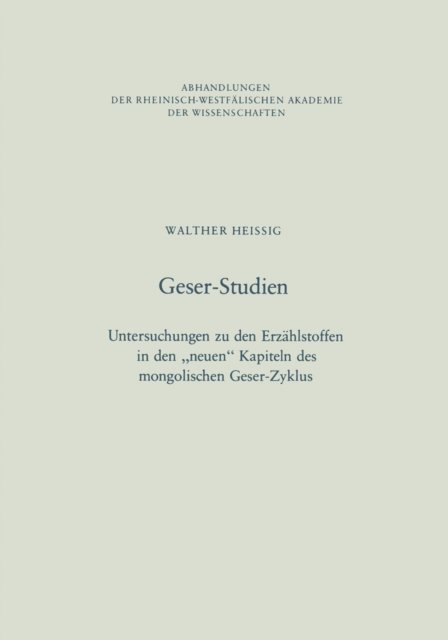 Walther Heissig - Geser-Studien, E-bok
