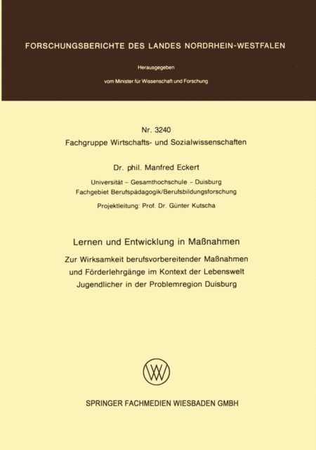 Manfred Eckert - Lernen und Entwicklung in Maßnahmen, E-bok