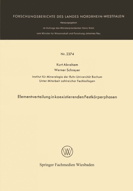 Kurt Abraham - Elementverteilung in koexistierenden Festkörperphasen, E-bok