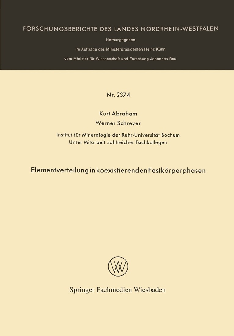 Kurt Abraham - Elementverteilung in koexistierenden Festkörperphasen, Häftad