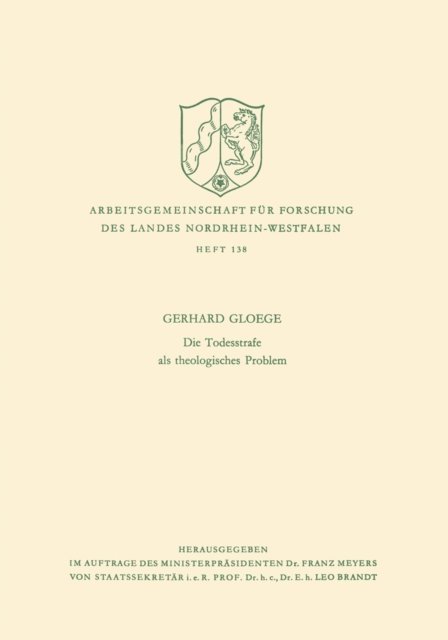 Gerhard Gloege - Die Todesstrafe als theologisches Problem, E-bok. Tillgänglighet: Lägg i varukorg