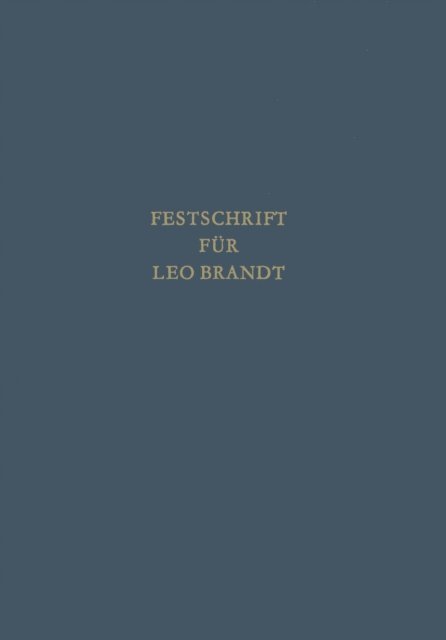 Gerhard Kegel, Josef Meixner - Festschrift für Leo Brandt zum 60. Geburtstag, E-bok