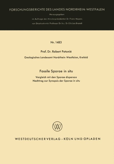 Robert Potonie - Fossile Sporae in situ, E-bok