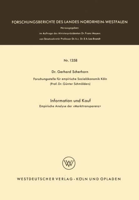 Gerhard Scherhorn - Information und Kauf, E-bok