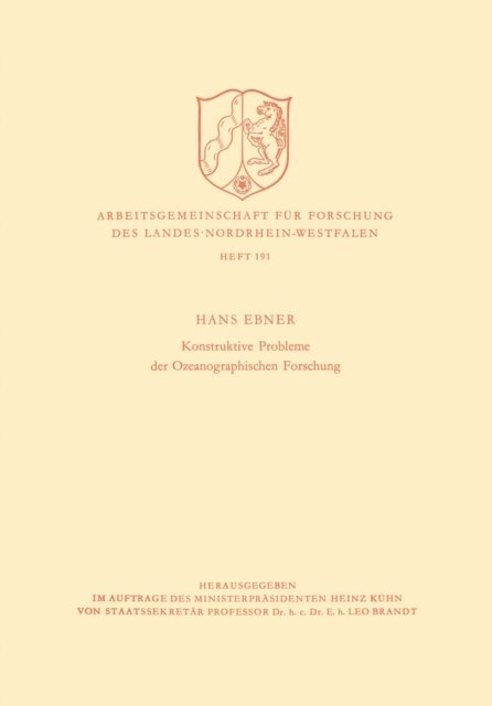 Hans Ebner - Konstruktive Probleme der Ozeanographischen Forschung, E-bok