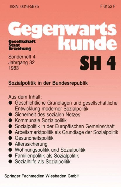 Bernhard Schafers - Sozialpolitik in der Bundesrepublik, E-bok