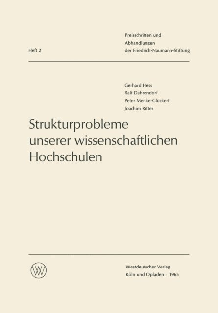 Gerhard Hess - Strukturprobleme unserer wissenschaftlichen Hochschulen, E-bok