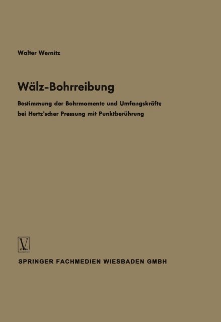Walter Wernitz - Wälz-Bohrreibung, E-bok