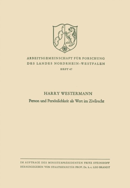 Harry Westermann - Person und Persönlichkeit als Wert im Zivilrecht, E-bok