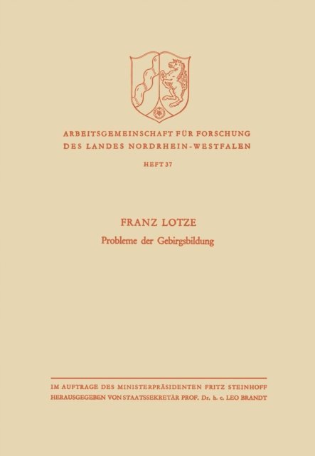 Franz Lotze - Probleme der Gebirgsbildung, E-bok