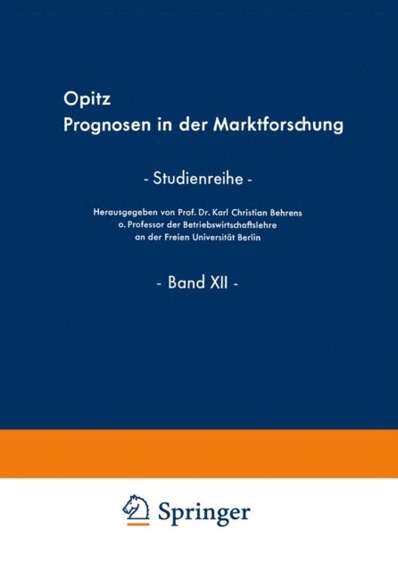 Lieselotte Opitz - Prognosen in der Marktforschung, E-bok