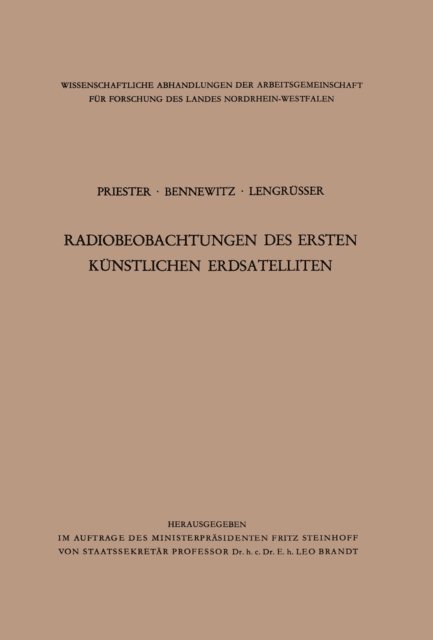 Wolfgang Priester - Radiobeobachtungen des ersten künstlichen Erdsatelliten, E-bok