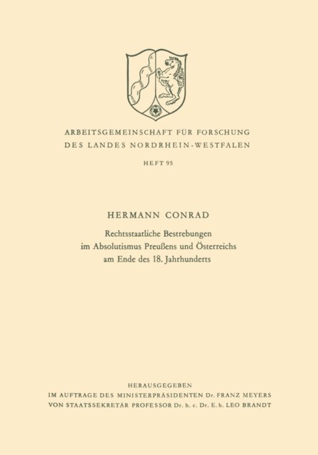 Hermann Conrad - Rechtsstaatliche Bestrebungen im Absolutismus Preußens und Österreichs am Ende des 18. Jahrhunderts, E-bok