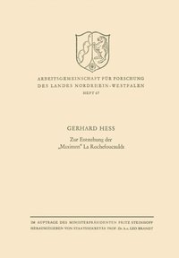 Zur Entstehung der ?Maximen? La Rochefoucaulds