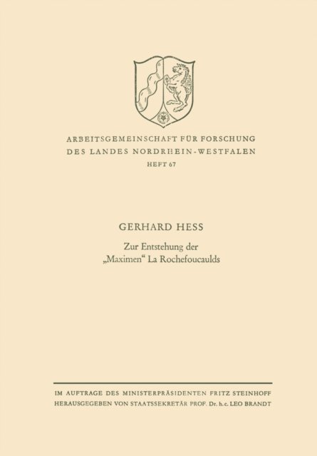 Gerhard Hess - Zur Entstehung der „Maximen“ La Rochefoucaulds, E-bok