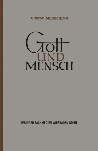 Gustav Mensching - Gott und Mensch, E-bok
