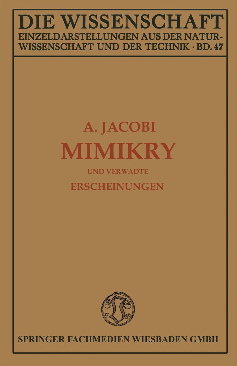 Mimikry und Verwandte Erscheinungen