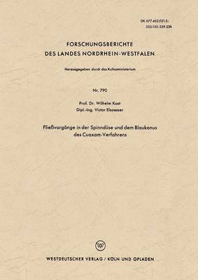Wilhelm Kast - Fließvorgänge in Der Spinndüse Und Dem Blaukonus Des Cuoxam-Verfahrens, Häftad