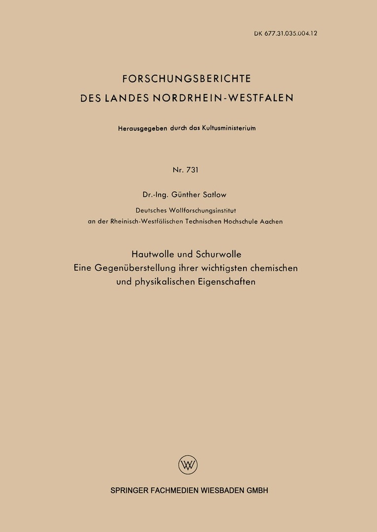 Günther Satlow - Hautwolle und Schurwolle, Häftad