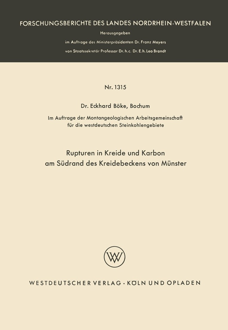 Eckhard Böke - Rupturen in Kreide und Karbon am Südrand des Kreidebeckens von Münster, Häftad