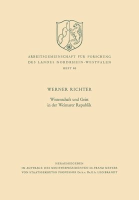 Werner Richter - Wissenschaft und Geist in der Weimarer Republik, Häftad