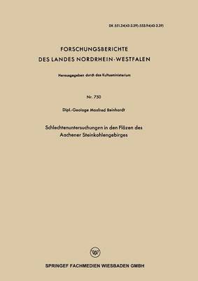 Manfred Reinhardt - Schlechtenuntersuchungen in Den Flözen Des Aachener Steinkohlengebirges, Häftad. Tillgänglighet: Lägg i varukorg