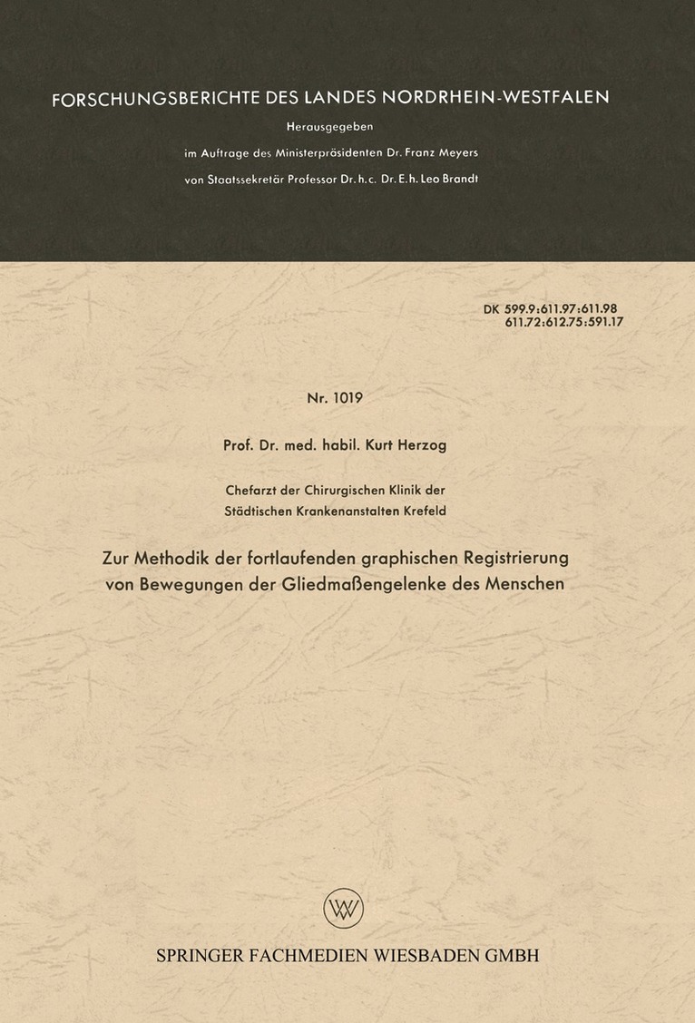 Kurt Herzog - Zur Methodik der fortlaufenden graphischen Registrierung von Bewegungen der Gliedmaßengelenke des Menschen, Häftad