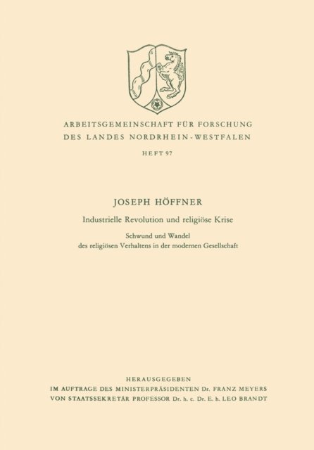 Joseph Hoffner - Industrielle Revolution und religiöse Krise, E-bok
