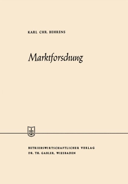 Karl Christian Behrens - Marktforschung, E-bok