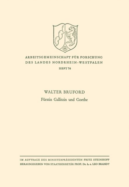 Walter Horace Bruford - Fürstin Gallitzin und Goethe, E-bok