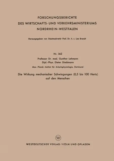 Gunther Lehmann - Die Wirkung mechanischer Schwingungen (0,5 bis 100 Hertz) auf den Menschen, E-bok. Tillgänglighet: Lägg i varukorg