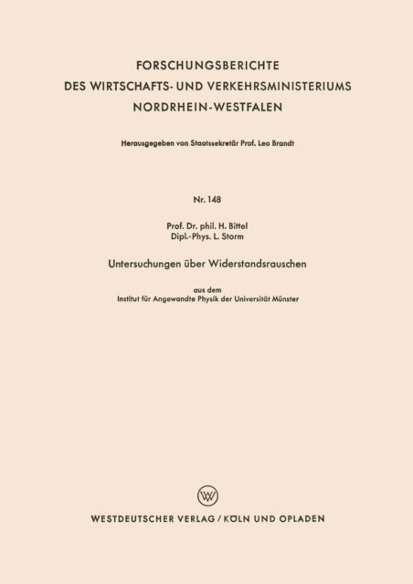Heinz Bittel - Untersuchungen über Widerstandsrauschen, E-bok