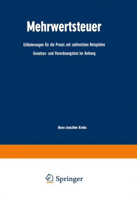 Hans-Joachim Krebs - Mehrwertsteuer, E-bok