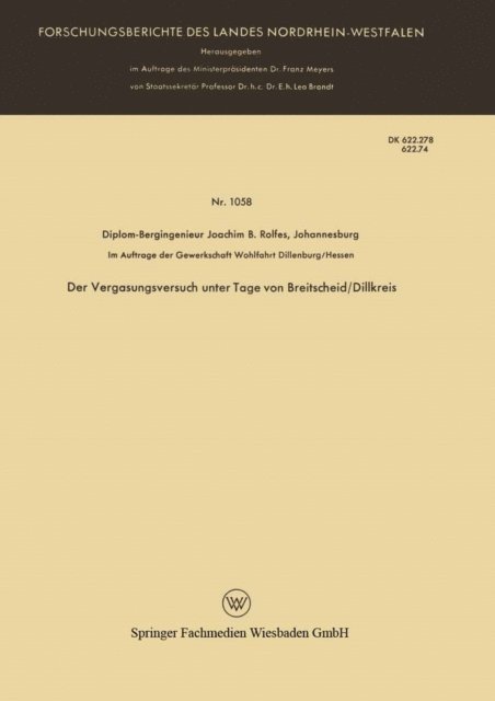 Joachim B. Rolfes - Der Vergasungsversuch unter Tage von Breitscheid/Dillkreis, E-bok