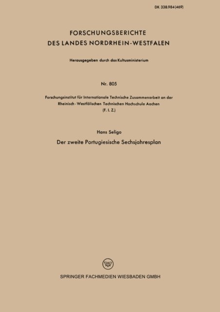 Hans Seligo - Der zweite Portugiesische Sechsjahresplan, E-bok. Tillgänglighet: Lägg i varukorg