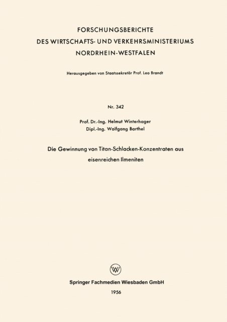 Helmut Winterhager - Die Gewinnung von Titan-Schlacken-Konzentraten aus eisenreichen Ilmeniten, E-bok