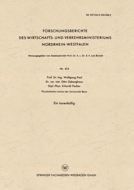 Wolfgang Paul - Ein Ionenkäfig, E-bok