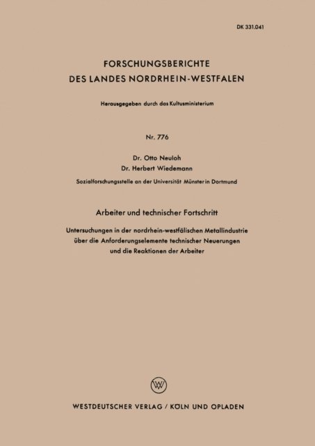 Otto Neuloh - Arbeiter und technischer Fortschritt, E-bok