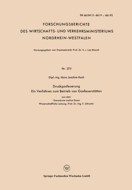 Hans Joachim Koch - Druckgasfeuerung Ein Verfahren zum Betrieb von Gasfeuerstätten, E-bok