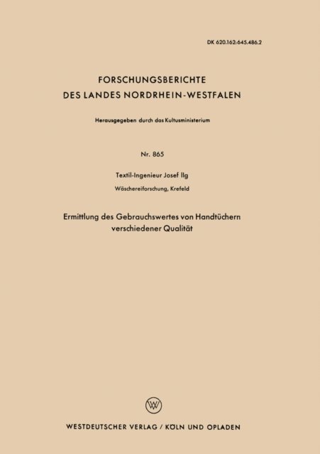 Josef Ilg - Ermittlung des Gebrauchswertes von Handtüchern verschiedener Qualität, E-bok. Tillgänglighet: Lägg i varukorg