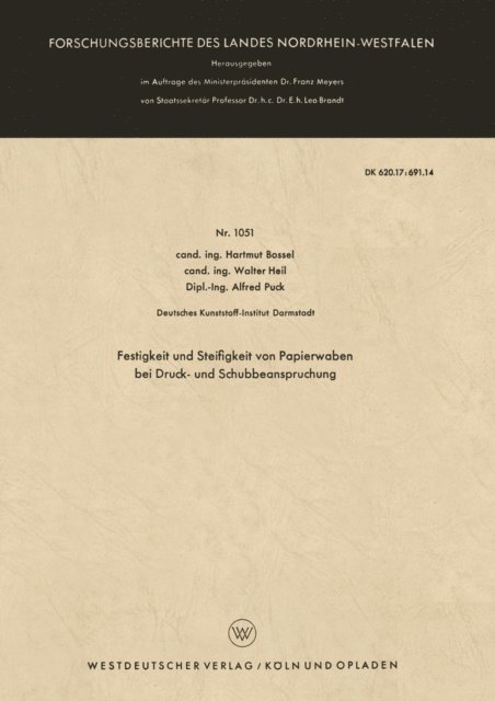 Hartmut Bossel - Festigkeit und Steifigkeit von Papierwaben bei Druck- und Schubbeanspruchung, E-bok